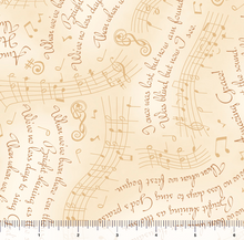 Load image into Gallery viewer, QT Fabrics - Amazing Grace - Lyrics &amp; Music Cream - 1/2 YARD CUT
