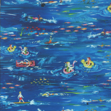 Load image into Gallery viewer, 3 Wishes - Seaside Summer - Swimming in the Bay - 1/2 YARD CUT

