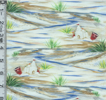 Load image into Gallery viewer, 3 Wishes - Seaside Summer - Castles in the Sand - 1/2 YARD CUT
