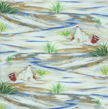 Load image into Gallery viewer, 3 Wishes - Seaside Summer - Castles in the Sand - 1/2 YARD CUT
