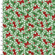 Load image into Gallery viewer, 3 Wishes - Dancing Santas - Red Ribbon Wonderland - 1/2 YARD CUT
