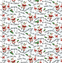 Load image into Gallery viewer, 3 Wishes - Dancing Santas - Merry Melody Magic - 1/2 YARD CUT
