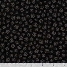 Load image into Gallery viewer, Qt Fabrics - Quilting Illusions - Black Paw Prints - 1/2 YARD CUT
