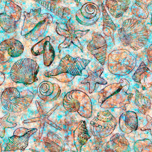 Load image into Gallery viewer, QT Fabrics - Oceana - Seashells - 1/2 YARD CUT

