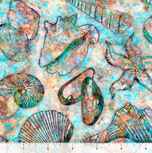 Load image into Gallery viewer, QT Fabrics - Oceana - Seashells - 1/2 YARD CUT
