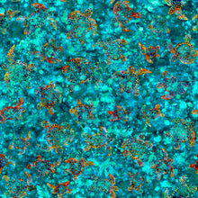 Load image into Gallery viewer, QT Fabrics - Oceana - Sea Turtles Turquoise - 1/2 YARD CUT
