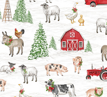 Load image into Gallery viewer, Northcott - Barnyard Christmas - Scenic - 1/2 YARD CUT
