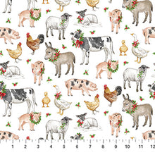 Load image into Gallery viewer, Northcott - Barnyard Christmas - Animals - 1/2 YARD CUT
