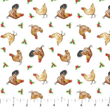 Load image into Gallery viewer, Northcott - Barnyard Christmas - Chicken Toss - 1/2 YARD CUT

