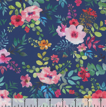 Load image into Gallery viewer, In the Beginning - Glorious Garden - Large Floral Blue - 1/2 YARD CUT
