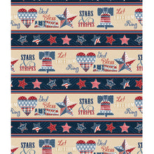 Load image into Gallery viewer, Wilmington Prints - Stars of Valor - Multi Repeating Stripe Patriotic - 1/2 YARD CUT
