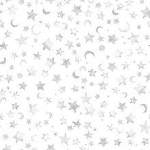 Load image into Gallery viewer, QT Fabrics - Lil' Wizards - Moon and Stars Gray - 1/2 YARD CUT
