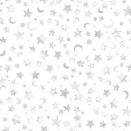 QT Fabrics - Lil' Wizards - Moon and Stars Gray - 1/2 YARD CUT