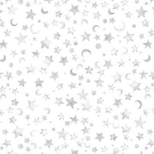 Load image into Gallery viewer, QT Fabrics - Lil' Wizards - Moon and Stars Gray - 1/2 YARD CUT
