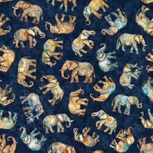 Load image into Gallery viewer, End of Bolt - Kindred Spirits - Tossed Elephants Navy - 13"
