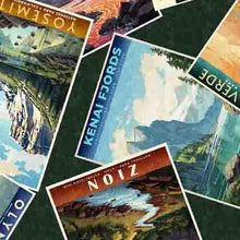 Load image into Gallery viewer, QT Fabrics - On the Road Again - National Park Postcards - 1/2 YARD CUT

