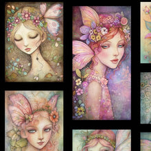 Load image into Gallery viewer, QT Fabrics - Enchanted - Fairy Portrait Patches - 1/2 YARD CUT
