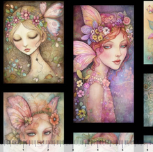 Load image into Gallery viewer, QT Fabrics - Enchanted - Fairy Portrait Patches - 1/2 YARD CUT
