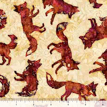 Load image into Gallery viewer, QT Fabrics - Wild Wood - Foxes Corn - 1/2 YARD CUT
