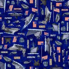 Load image into Gallery viewer, QT Fabrics - Patriot - Navy Allover - 1/2 YARD CUT
