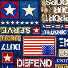 Load image into Gallery viewer, QT Fabrics - Patriot - Text - 1/2 YARD CUT

