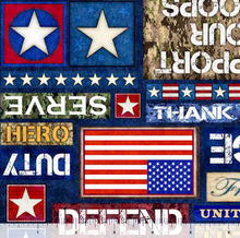 Load image into Gallery viewer, QT Fabrics - Patriot - Text - 1/2 YARD CUT
