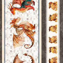 Load image into Gallery viewer, QT Fabrics - Dragon Dreams - Dragon Decorative Stripe - 1/2 YARD CUT
