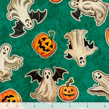 Load image into Gallery viewer, QT Fabrics - Happy Hauntings - Ghosts &amp; Pumpkins - 1/2 YARD CUT
