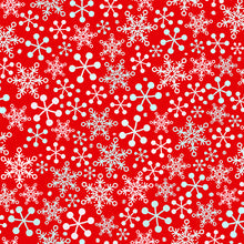 Load image into Gallery viewer, QT Fabrics Gnome for the Holidays - Snowflakes - Red - 1/2 YARD CUT

