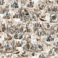 Load image into Gallery viewer, QT Fabrics - Running with the Pack - Wolf Vignettes - 1/2 YARD CUT

