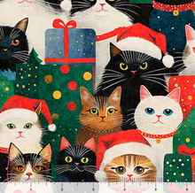 Load image into Gallery viewer, QT Fabrics - Gotta Have It - Christmas Cats - 1/2 YARD CUT
