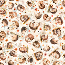 Load image into Gallery viewer, QT Fabrics - Hedgehugs - Hedgehog Toss Cream - 1/2 YARD CUT
