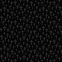 Load image into Gallery viewer, Qt Fabrics - Quilting Illusions - Black Crosses - 1/2 YARD CUT
