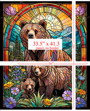 Load image into Gallery viewer, QT Fabrics - Sunlit Bears - Stained Glass Bear Panel - 36"

