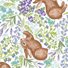 Load image into Gallery viewer, QT Fabrics - Easter Garden - Bunnies - White - 1/2 YARD CUT
