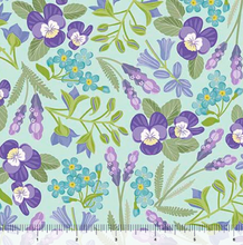 Load image into Gallery viewer, QT Fabrics - Easter Garden - Spring Floral - Aqua - 1/2 YARD CUT
