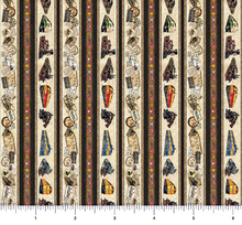 Load image into Gallery viewer, QT Fabrics - Steam &amp; Steel - Train Border Stripe - 1/2 YARD CUT
