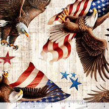 Load image into Gallery viewer, QT Fabrics - 1776 - American Eagle and Flag Toss - 1/2 YARD CUT
