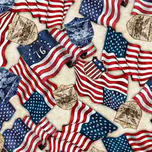 Load image into Gallery viewer, QT Fabrics - 1776 - American Flag &amp; 250 Crest - 1/2 YARD CUT
