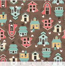 Load image into Gallery viewer, QT Fabrics - Chickens in the Meadow - Houses - 1/2 YARD CUT
