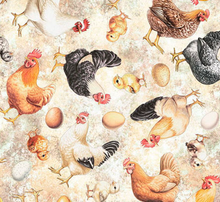 Load image into Gallery viewer, QT Fabrics - Lil Farmers - Chicken Toss Oatmeal - 1/2 YARD CUT
