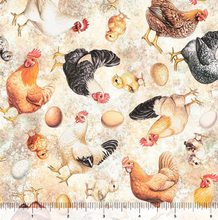 Load image into Gallery viewer, QT Fabrics - Lil Farmers - Chicken Toss Oatmeal - 1/2 YARD CUT
