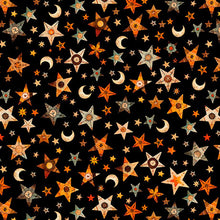 Load image into Gallery viewer, QT Fabrics - A Haunting We Will Go - Stars and Moons Black - 1/2 YARD CUT
