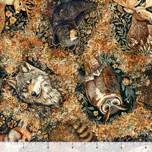 Load image into Gallery viewer, QT Fabrics - Cedar &amp; Sage - Animal Toss - Cedar - 1/2 YARD CUT
