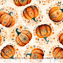 Load image into Gallery viewer, QT Fabrics - Harvest Hollow - Tossed Pumpkins Cream - 1/2 YARD CUT
