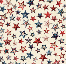 Load image into Gallery viewer, QT Fabrics - All American Snowman - Stars - Cream - 1/2 YARD CUT
