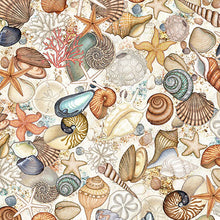 Load image into Gallery viewer, QT Fabrics - Nauticus - Shells - Cream - 1/2 YARD CUT
