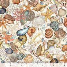 Load image into Gallery viewer, QT Fabrics - Nauticus - Shells - Cream - 1/2 YARD CUT
