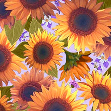 Load image into Gallery viewer, QT Fabrics - Mountains Are Calling - Sunflowers - Lilac - 1/2 YARD CUT

