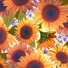 Load image into Gallery viewer, QT Fabrics - Mountains Are Calling - Sunflowers - Butter - 1/2 YARD CUT

